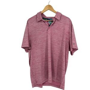 Birdie Bound Shirt Men's Size XL Polo Pink Stripes Short Sleeve Golf